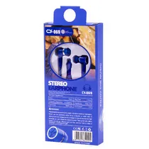 Fone de Ouvido com Fio CY-069 Stereo Earphones Aux 3.5MM - Azul