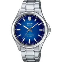 Relógio Casio MTS-RS100D-2AVDF Solar Powered Analógico Masculino - Prata/Azul
