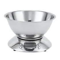 Balança Digital de Cozinha com Tigela de Aço Inox 5KG