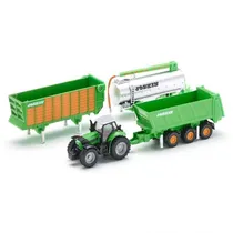 Siku Deutz-Fahr + Josking Trailer Set Comes With 3 Trailers 8482