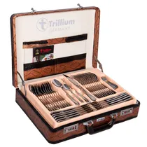 Jogo de Talheres Trilium Silver 84 Peças com Maleta