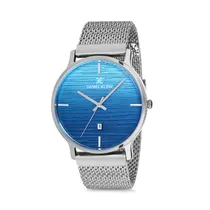 Relógio Analógico Masculino Daniel Klein Premium DK12125-3 - Prata e Azul
