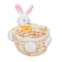 Cesta de Páscoa com Coelhinho 10X9X6CM - Amarelo