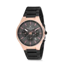 Relógio Analógico Masculino Daniel Klein Exclusive DK12173-5 - Preto e Rosa Ouro