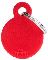 Medalha de Identificação Myfamily Círculo Pequeno MFB15 - Vermelho