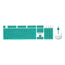 Kit Teclado e Mouse FTX FTXGK600 Sem Fio Espanhol - Verde