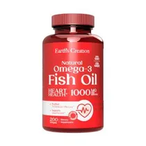 Ômega 3 1000MG Earth's Creation Epa 180MG/Dha 120MG 200 Softgels