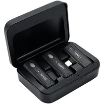 Microfone Dinâmico Sem Fio Dual Quanta QTMDM20 USB-A/Lightning - Preto
