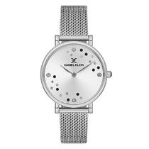 Relogio Analogico Feminino Daniel Klein DK.1.12758-1 Premium Ladies / Pulseira de Malha - Prata