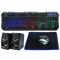 Kit Gamer Satellite GK-41 Teclado + Mouse + Mousepad + Speaker / Portugues - Preto