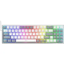 Teclado Gamer Redragon K628-RGB-WG Pollux RGB USB - Branco/Cinza