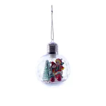 Bola de Natal Transparente com Bonecos de Neve 8CM.