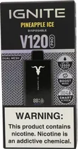 Vape Descartável Ignite V120 Pro Pineapple Ice 12000 Puffs Dual Mesh Black