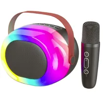 Speaker Ecopower EP-2326 RGB 10W Bluetooth/ USB/ SD/ Auxiliar/ Karaoke/ Micrófone - Preto