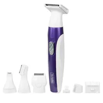 Depilador Elétrico Wahl Complete Confidence 05604-348 com 8 Peças Intercambiáveis Facial/Corporal - Pilha AA (Não Incluída)- Branco/Roxo