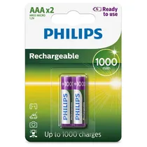 Pilha Recarregável AAA 1000MAH R03B2RTU10/97 Philips BT 2 Un