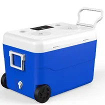 Caixa Térmica para Automóvel Megastar CB60R de 60 Litros com Speaker e Bluetooth - Azul/Branco