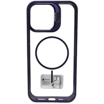 Capa de Metal com Suporte para iPhone 16 Pro Max - Roxo