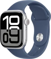 Apple Watch S10 (GPS) Caixa Alumínio Silver 42MM Pulseira s/M Sport Denim MWWA3LW