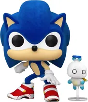 Boneco Sonic With Hero Chao - Sonic The Hedgehog - Funko Pop! 1036