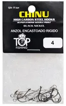 Anzol Top Fishing Chinu Encastoado Rigido 04 com 10 Pçs