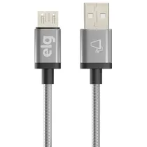 Cabo Micro-USB Elg INX510SL 2.1A 12W 1M Inox Plateado