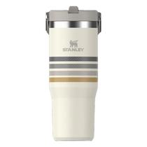 Stanley Termo Termica Flip Straw Tumbler 887ML Crema Gris Stripe