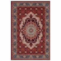 Tapete Turco Turquesa Tipo Persa 1,50 X 2,30 M Vermelho