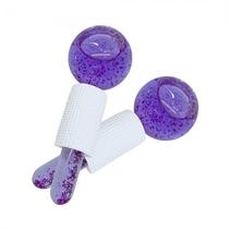 Massageador Facial Ice Ball Lilas com Glitter