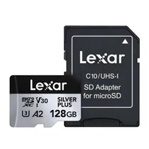 Mem Micro SD 128GB Lexar Professional Silver Plus 205-100MB/s C10 (LMSSIPL128G-Bnang)