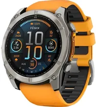 Relógio GPS Garmin Fenix 8 51MM Amoled Sapphire 010-02905-10 - Orange/Titanium