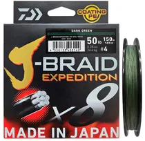 Linha Multifilamento Daiwa J-Braid Expedition X8 0.28MM 50LB 150M