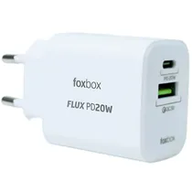 Foxbox Cargador Celular Flux PD20W USB+Tipo C Blanco