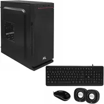 Kit Gabinete Mtek Barebone DK03 com Fonte + Speaker + Teclado Espanhol + Mouse - Preto