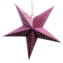 Estrela Natalina Pendurada Pink, Dourado e Branco