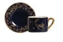 Scalla Vajilla Taza de Cafe Con Platillo Azul