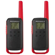 Walkie Talkie Motorola T210 – 32KM – 22 Canales – Preto e Vermelho