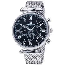 Relógio Analógico Daniel Klein Exclusive DK11829-3 Masculino, Metal - Prata e Preto