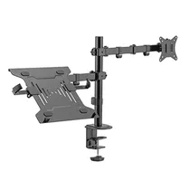 Suporte de Mesa para 1 Monitor e 1 Notebook FTX FTX66-C024ML / 17"-32" / Articulado / Suporta Ate 9KG - Preto
