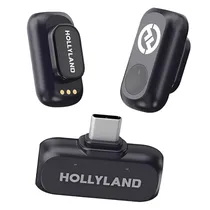 Microfone Lapela Hollyland Lark A1 Mini Duo USB-C para Smartphone Sem Fio - Cinza Espacial