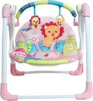 Cadeirinha Balanço Premium Baby Deluxe Portable Swing PB2025 - Rosa