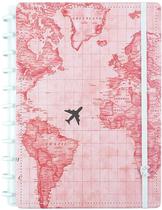 Agenda Caderno Inteligente BY Gocase Mapa Mundi Rosa - A5