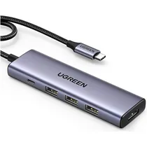 Adaptador Ugreen USB-C 5 Em 1 15596 - Cinza