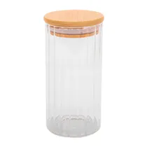 Pote de Vidrio Tampa de Bambu 6X12CM