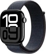 Apple Watch S10 (GPS) Caixa Alumínio Jet Black 46MM Pulseira Sport Loop Ink MWWR3LW