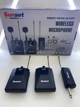 Microfone Sunset s/fio Q6 c/2 Lapela/Cabeca
