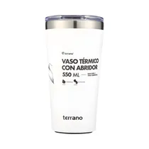 Vaso Térmico Con Abridor Terrano 550ML Blanco