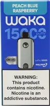 Vape Descartável Waka Sopro Peach Blue Raspberry de 15000 Puffs