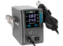 Sugon - Estación de Retrabajo de Aire Caliente 2020D de 700 W de Alta Potencia, Temperatura de 212 °F A 932 °F, Calentamiento Rápido, ℉/℃, 3 Almacenamiento de Memoria, Sueño Automático, Estación de Pistola de Aire Caliente (110V, 220V)
