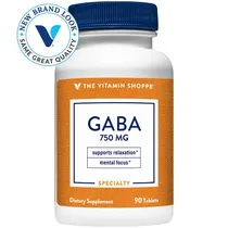 The Vitamin Shoppe Vitamina Gaba 750MG 90 Caps Plastico Blanco